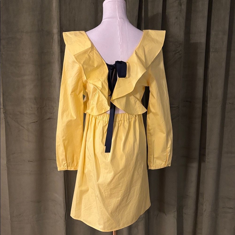 Zara Yellow Backless Ruffle Dress, S - Picture 7 of 11